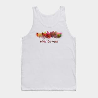 New Orleans skyline in watercolor Tank Top